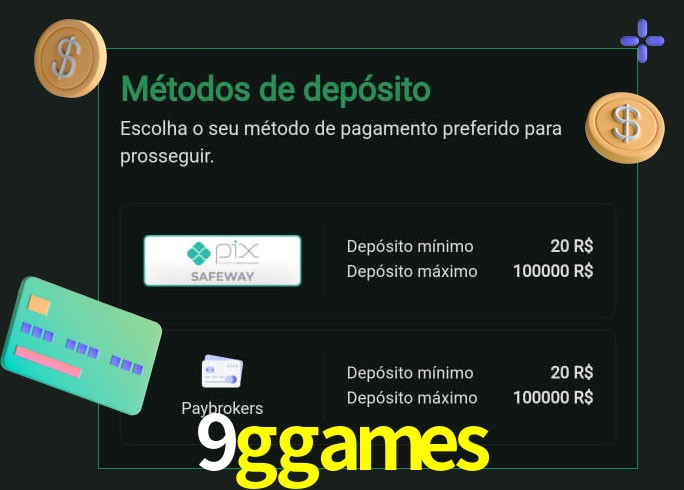 O cassino 9ggames oferece uma grande variedade de métodos de pagamento