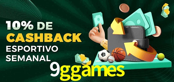 10% de bônus de cashback na 9ggames